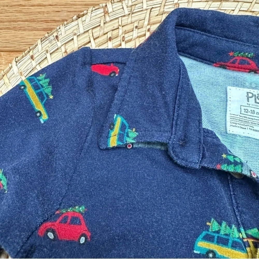 Little Sleepies Play Trees On Cars Long Sleeve Union Suit 12-18 Months
